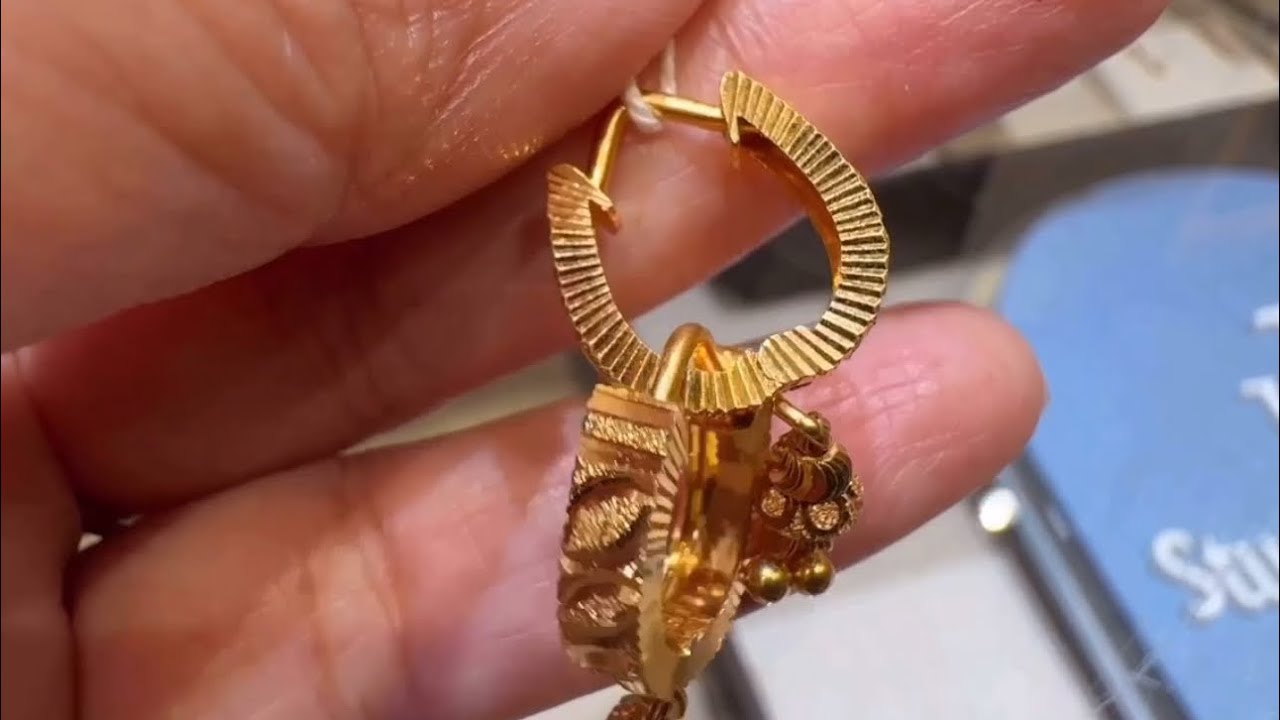 Tanishq Light weight Hoop Earrings Design/Bali Earrings/Daily wear Gold Earrings/im deeya