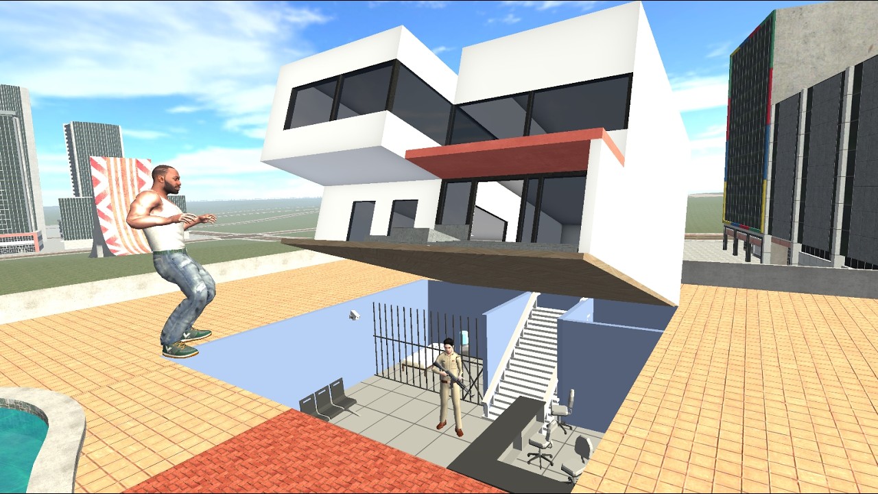 Franklin Found Secret Police Station Bunker in Indian Bike Driving 3D