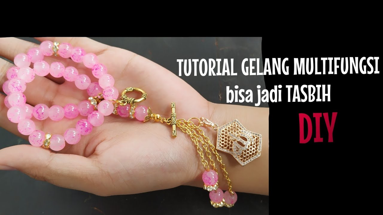TUTORIAL GELANG MULTIFUNGSI bisa jadi tasbih / easy craft / rosario / easy jewelry