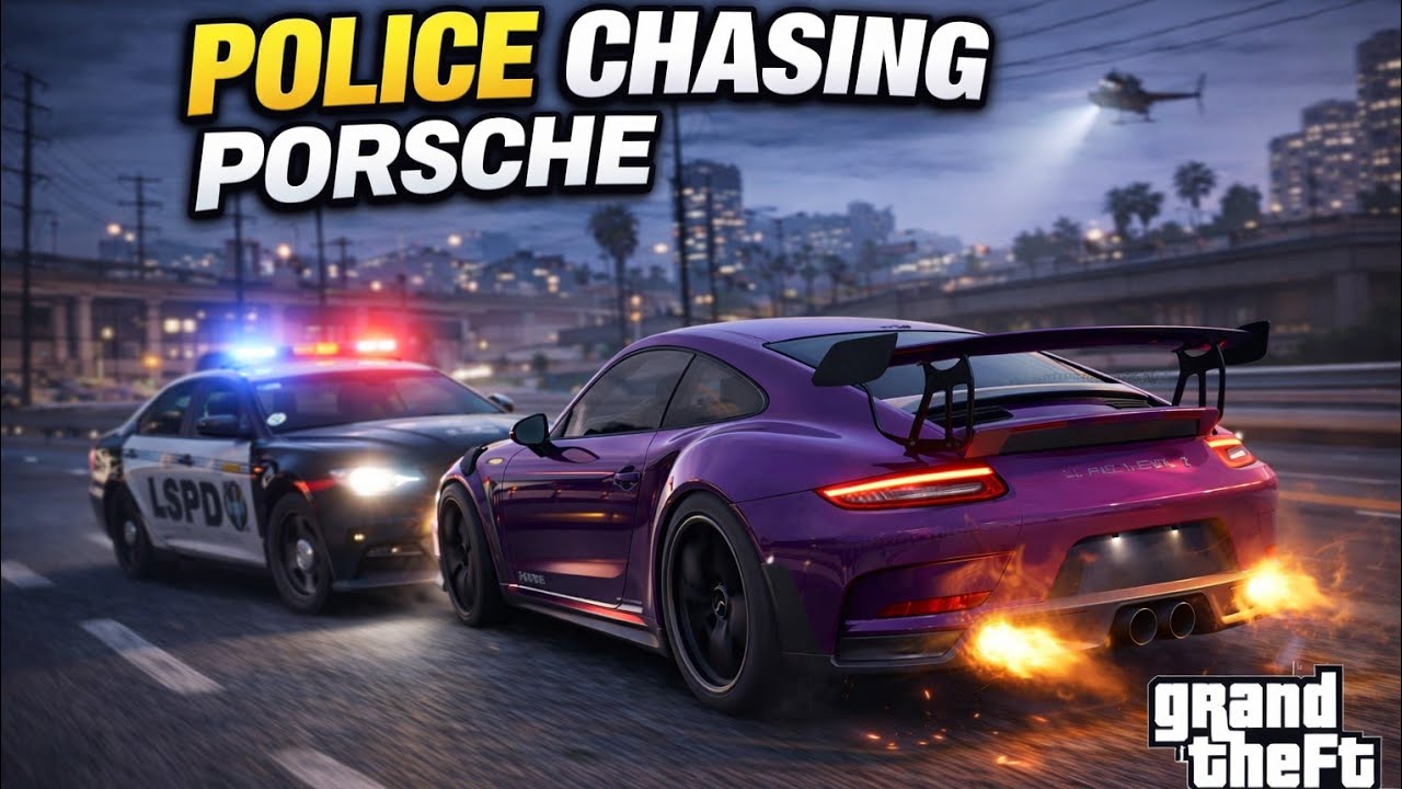 POLICE CHASING MODIFY PORSCHE 911GT3RS | GTA V | SUPER CAR DRIVE | POV | SOUND | #gta5 #supercars