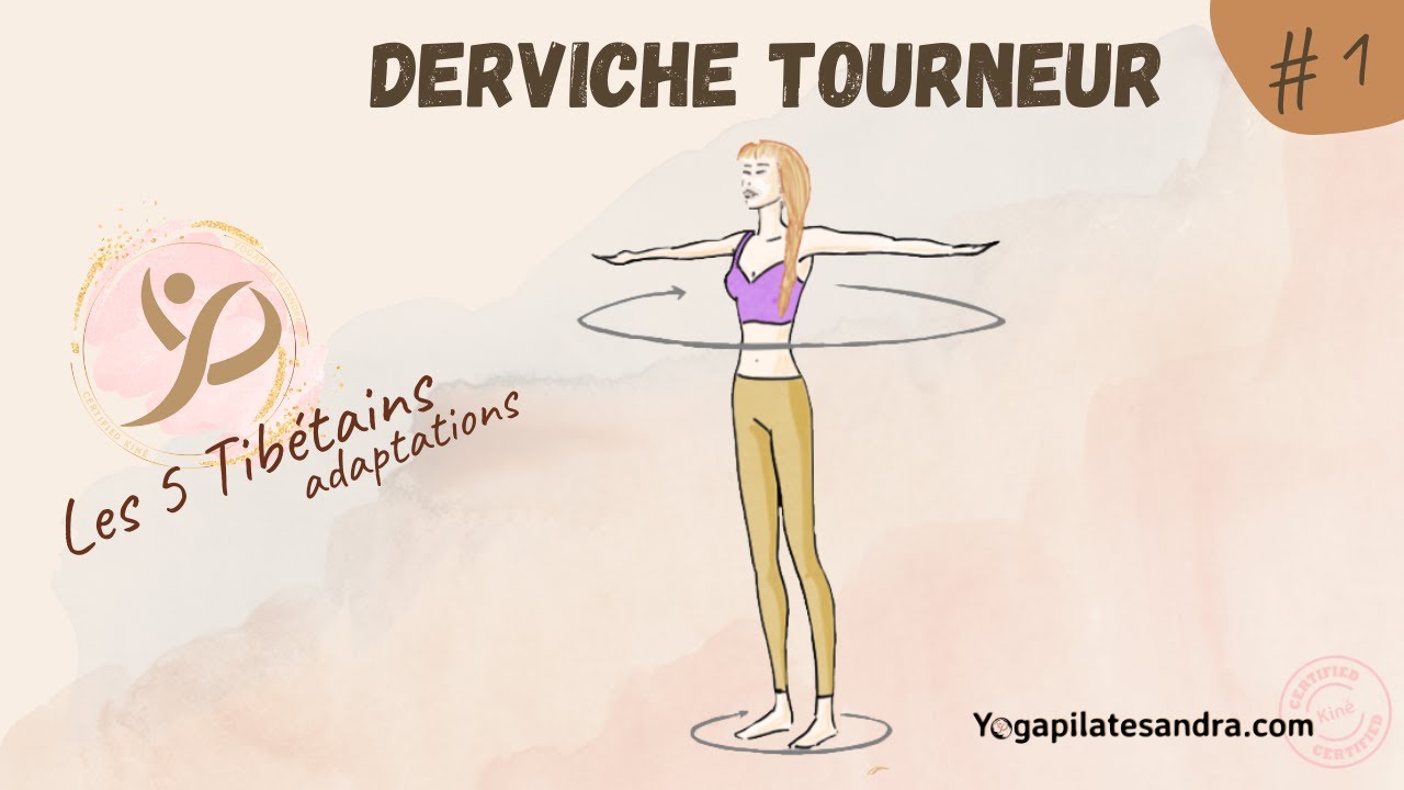 Derviche Tourneur - 5 Tibétains adaptés en Kinésithérapie avec yogapilatesandra - Rite 1