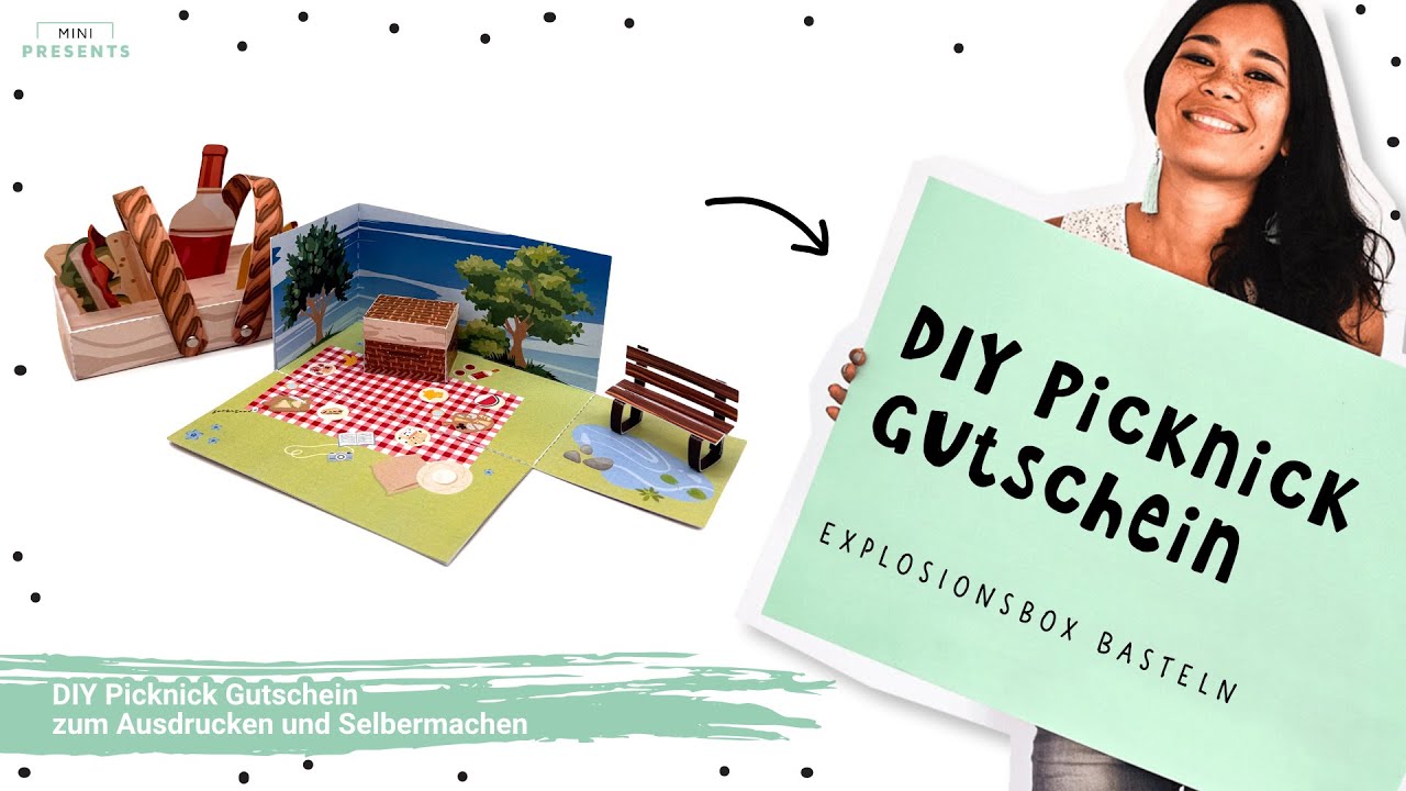 💥 Wow-Geschenkidee! Picknick-Gutschein basteln – DIY Explosionsbox Picknickkorb | mini-presents