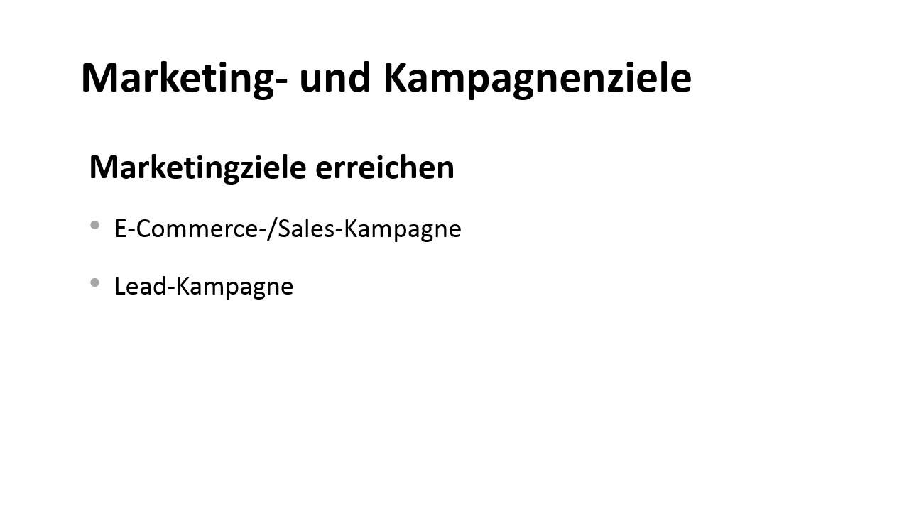Digitale Kampagnen Tutorial: Marketing  und Kampagnenziele |video2brain.com