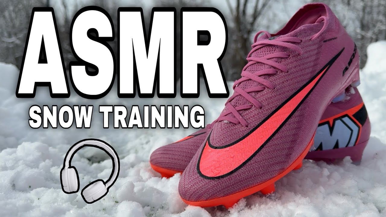 ASMR Snow Training Session For Football/Soccer in Nike Mercurial Vapor 16