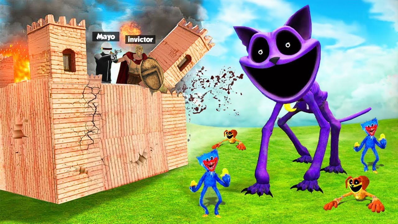 RETO de la BASE SEGURA vs POPPY PLAYTIME (Catnap, Huggy Wuggy, Dogday...)
