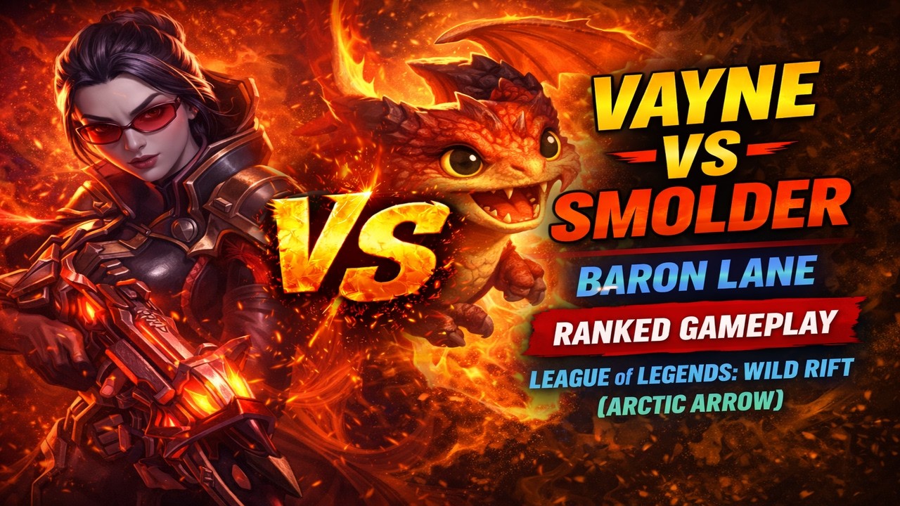 Vayne VS Smolder - Baron Lane - Ranked Gameplay | League Of Legends: Wild Rift (Arctic Arrow)