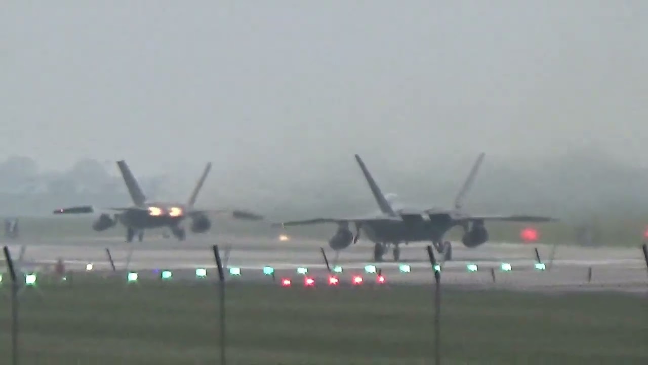 Lockheed F-22ARaptors at RAF Lakenheath