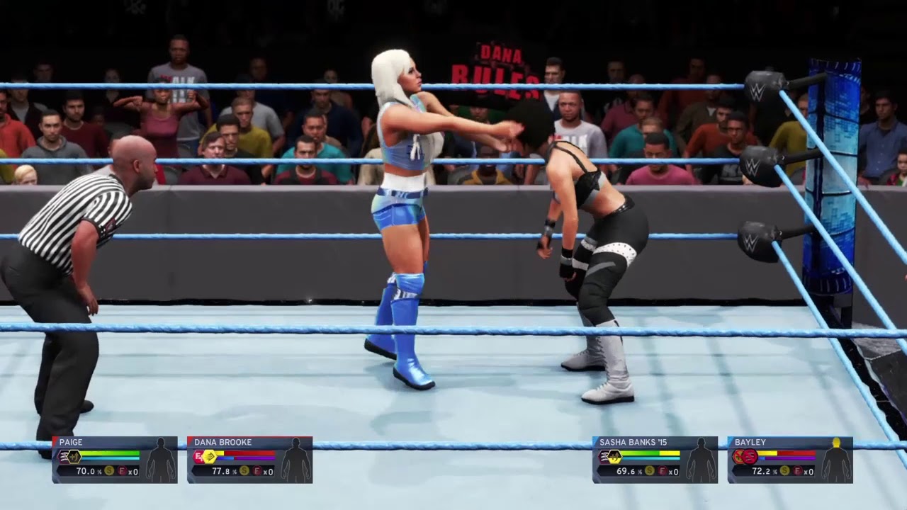 Wwe Smackdown Paige & Dana Brooke vs Bayley & Sasha Banks
