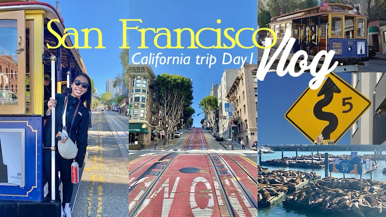 【🇺🇸カリフォルニア1人旅】#1 サンフランシスコ観光⭐️| 名物ケーブルカーに乗る🚋| 野生のｱｼｶに会う🦭| クネクネ道🛣️