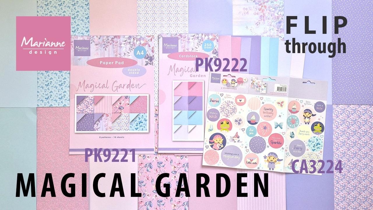 Paper | Magical Garden A4 PK9221, Cardstock PK9222 & CA3224 Stickers by Marleen |  Cardmaking