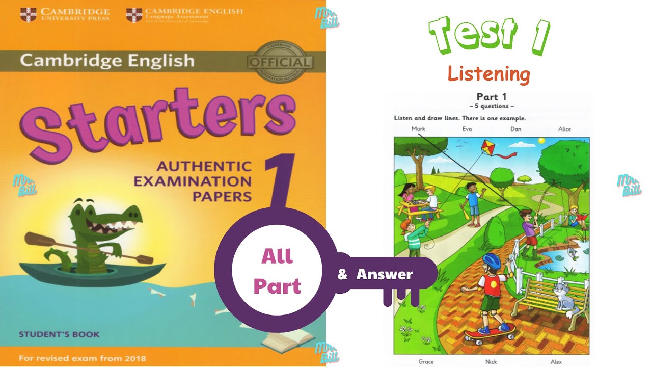 Starters 1 Authentic Examination Papers – Test 1 – Part 1 – Listening (Including answer key)