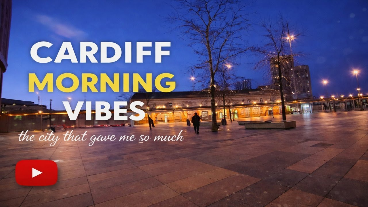 Cardiff 4K Bike Ride | Winter Morning Vibes | Quiet Streets & City Lights