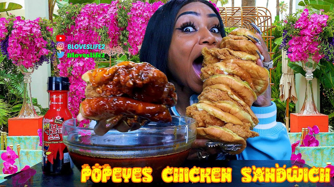 2X Spicy Smackalicious Popeyes Chicken Sandwich Smorgasburg Mukbang