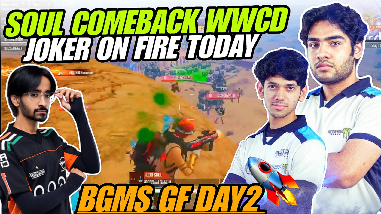 iQOOSouL BGMS GrandFinals Day2 ✅ Comeback WWCD 🔥 Joker & Legit On Fire 😱 Goblin & Nakul 🚀 S8UL