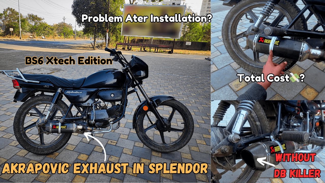 BS6 Splendor Akrapovic Exhaust🔥 || Problems After Installing Exhaust❌ || Installation Process🛠️