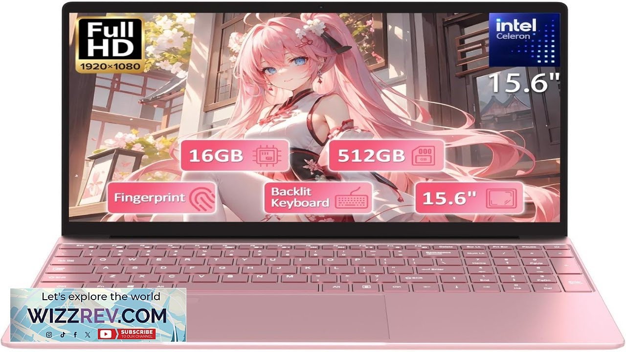 15.6 Rose Gold Laptop with Backlit Keyboard and Fingerprint Reader 16GB RAM 512GB