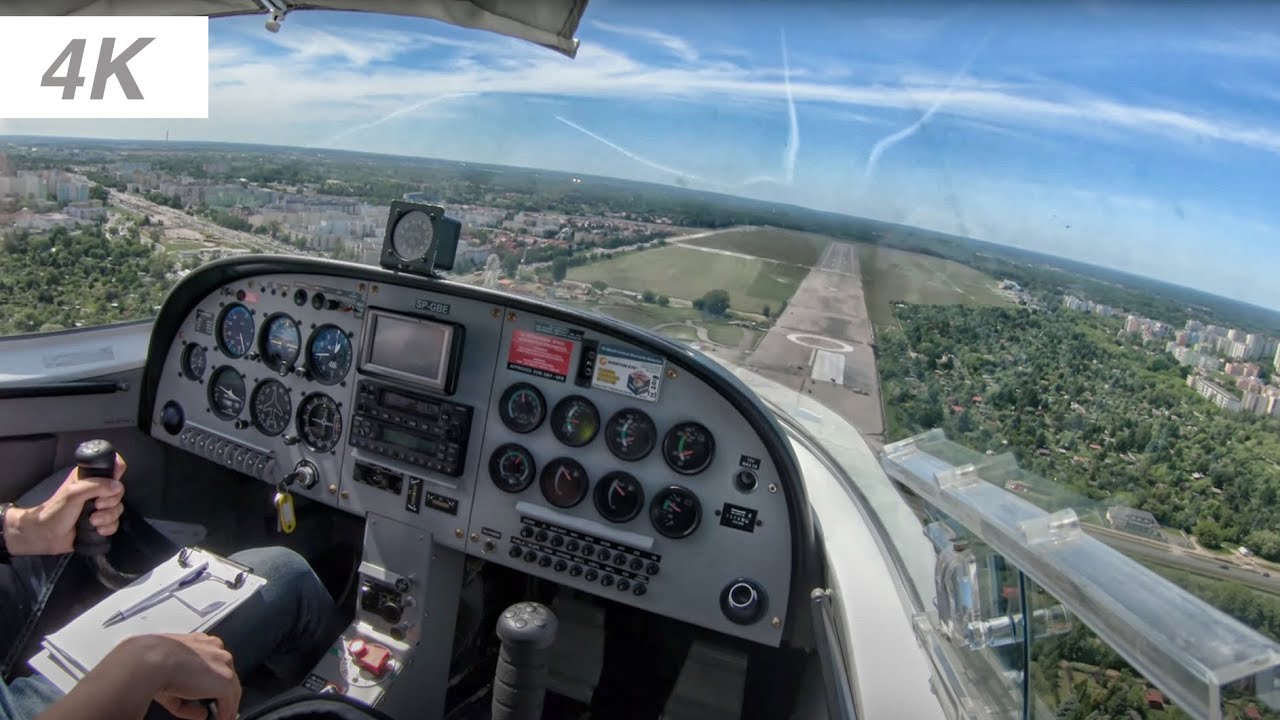 [4K] Cruiser PS-28 take off and landing at Babice Airport RWY 28