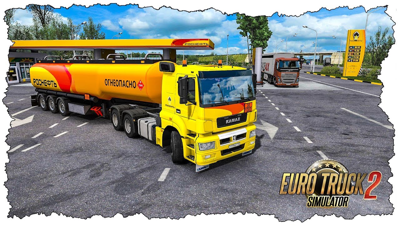 РАБОТАЮ ВОДИТЕЛЕМ БЕНЗОВОЗА РОСНЕФТЬ - EURO TRUCK SIMULATOR 2