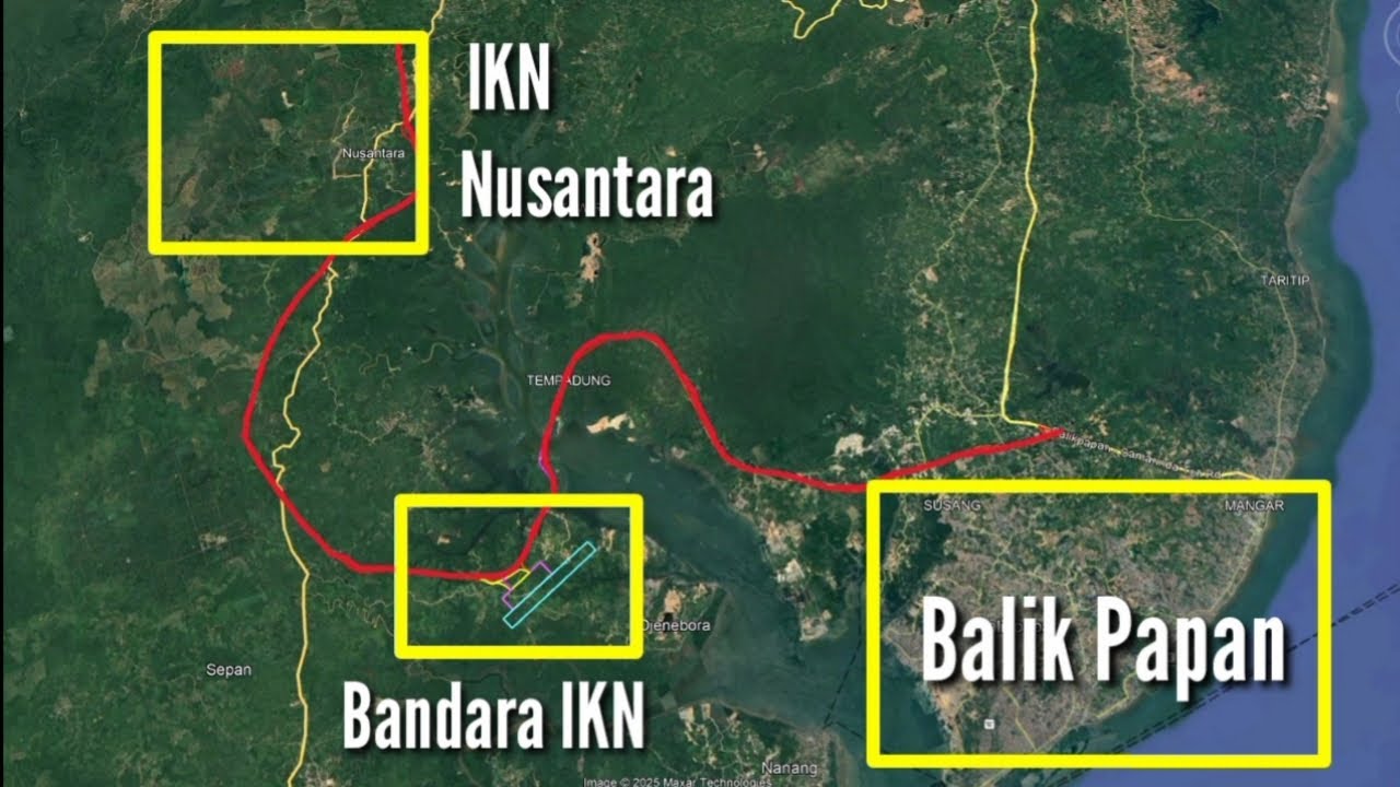 Trase Jalan ToL Balikpapan - Bandara IKN - IKN Nusantara