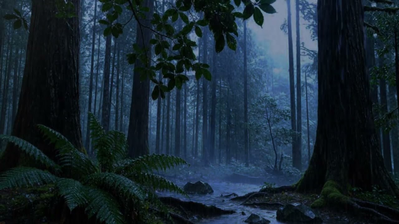 Rain Sounds For Sleeping – Relaxing Forest Rain & Soft Piano | ASMR