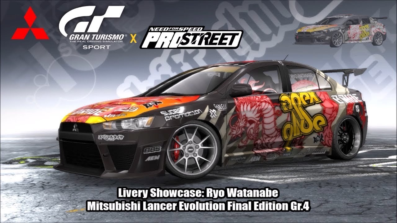 GT Sport - Livery Showcase: Ryo Watanabe (NFS ProStreet) | Mitsubishi Lancer Evolution FE Gr.4