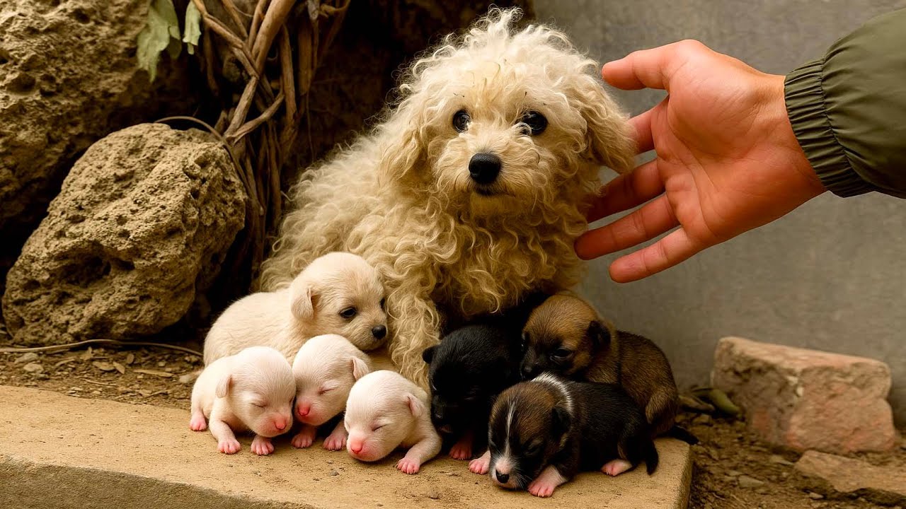 Собака-мама привела своих новорождённых щенков 🐶 в мой дом, и дальше всё оказалось таким трогательны