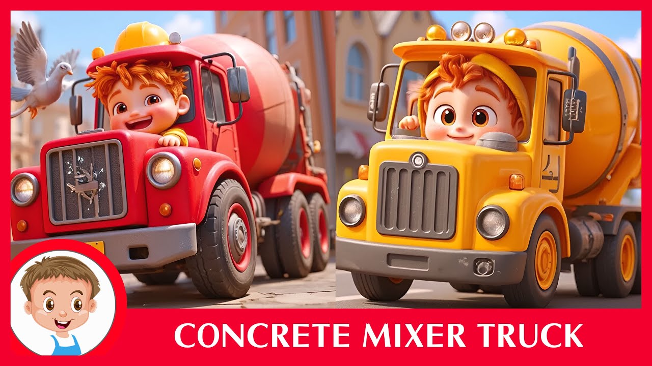 Colorful Concrete Mixer Truck Song | Cement Mixer | Vehicles For Children