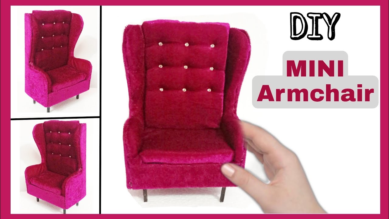 DIY Barbie Armchair | How To Make An Armchair For Dollhouse With Cardboard | DIY Miniature Armchair