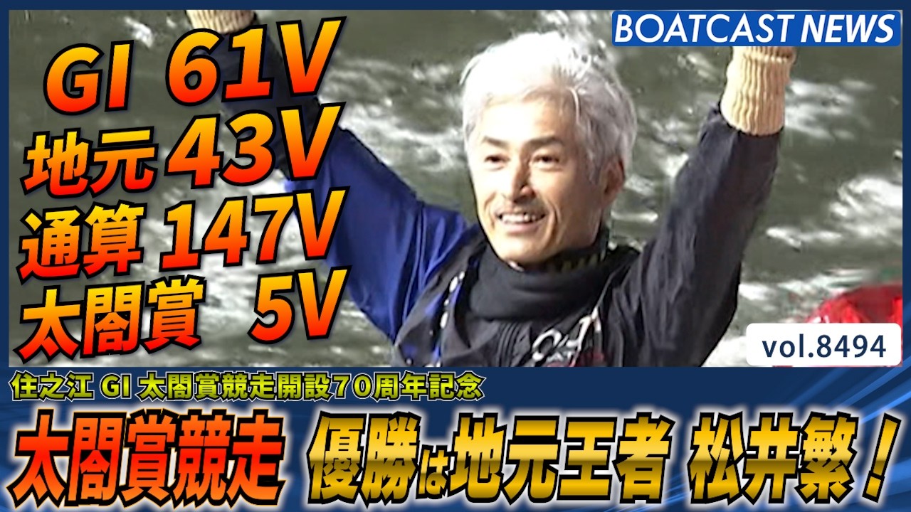 G1太閤賞 堂々優勝は地元王者松井繁！G1 61V 地元43V 通算147V 太閤賞5V！ │BOATCAST NEWS 2026年4月8日│