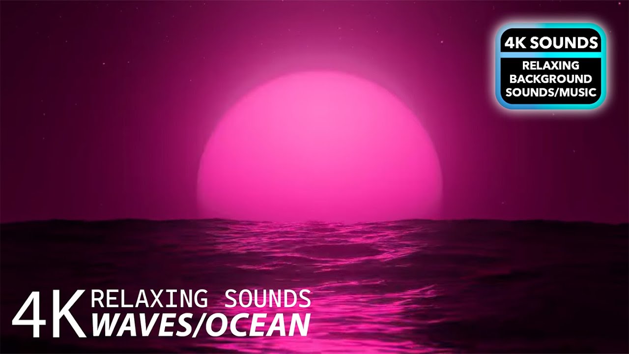 4K Pink Ocean Waves Sounds 🌊 | Relaxing Sea Ambience for Sleep, Study & Meditation