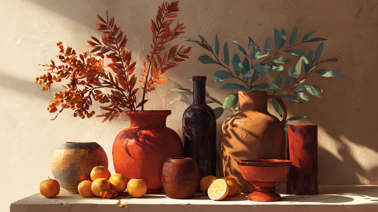 Mediterranean Inspired Autumn Still Life Frame TV Art Screensaver