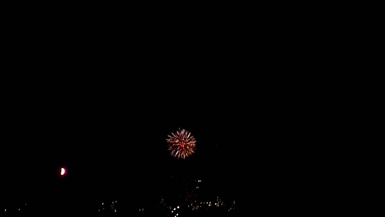 34. Porzer Inselfest Feuerwerk - aus der Ferne