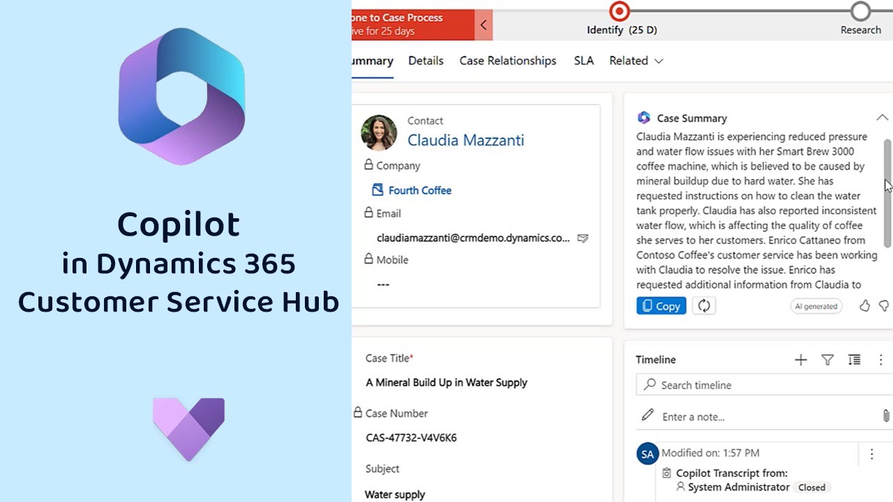 Microsoft Copilot in Dynamics 365 Customer Service Hub