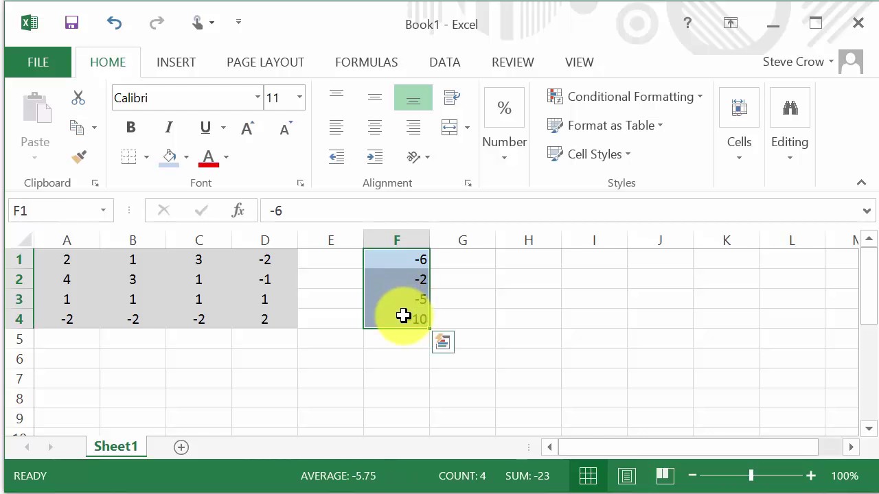 Solving System of Equations Using Excel