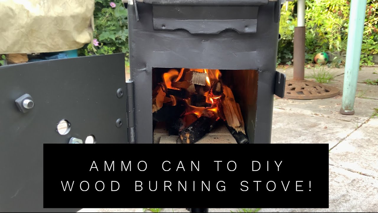 Wood burning stove from army surplus Ammo box for Horsebox Camper