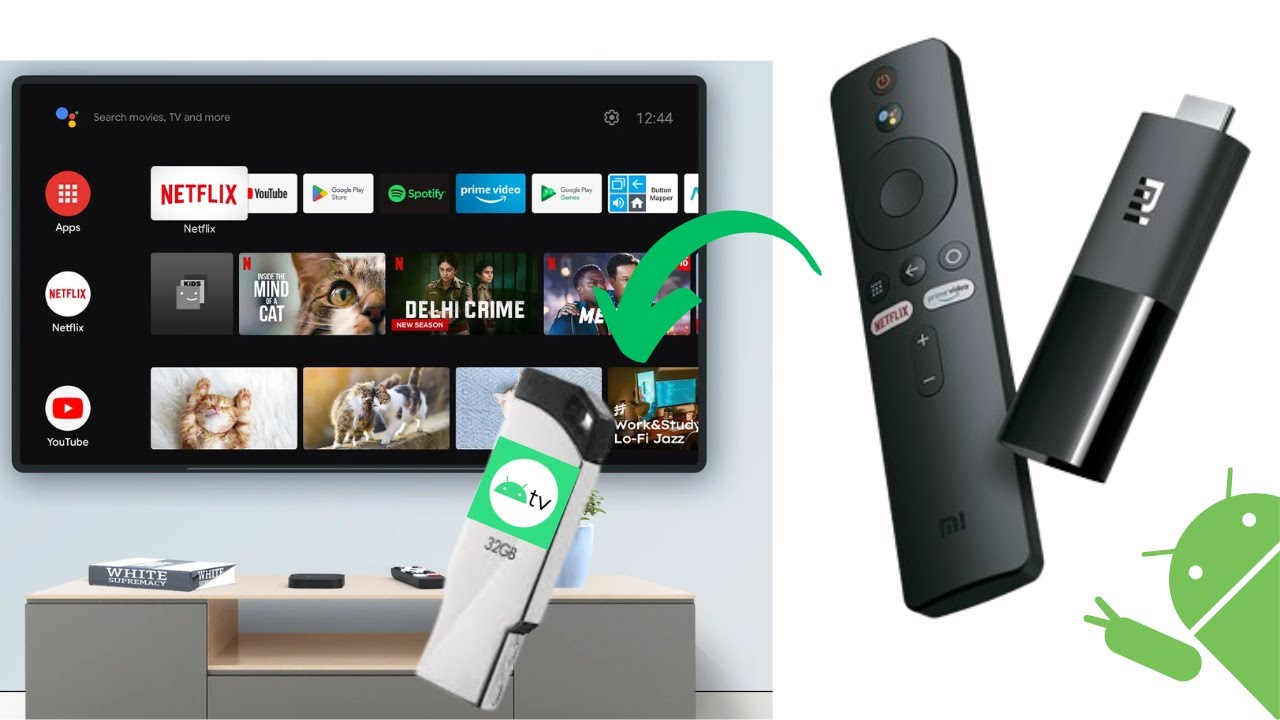 2025 Transformando  Pen drive 8g em Xiaomi Mi Tv Stick 4k com Controle e Android tvX86 Pixel 11 #tv