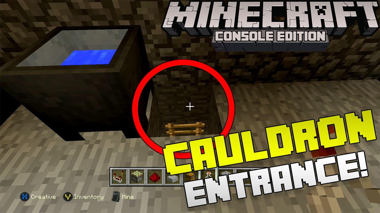 Minecraft: How to Make a Cauldron Secret Base Entrance! [Xbox & Playstation]