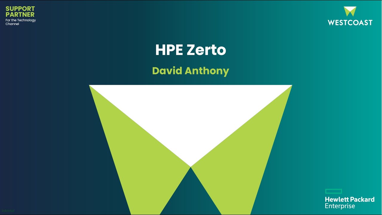 Zerto from HPE a Westcoast overview