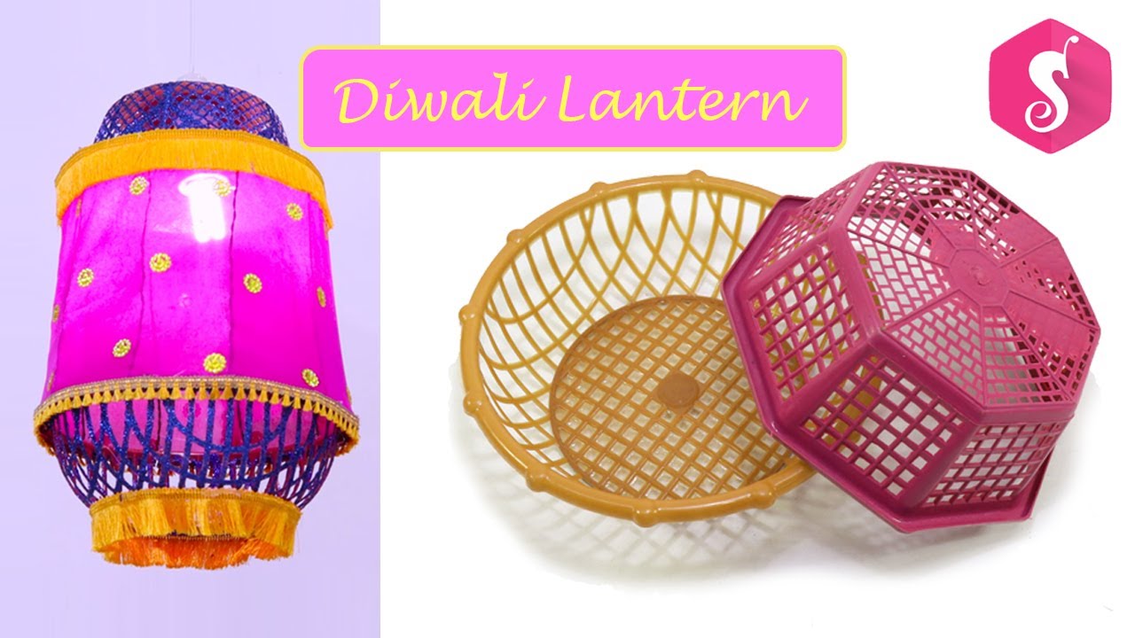DIY Diwali Lantern Making from Plastic Basket | DIY Aakash Kandil | Sonali Creations