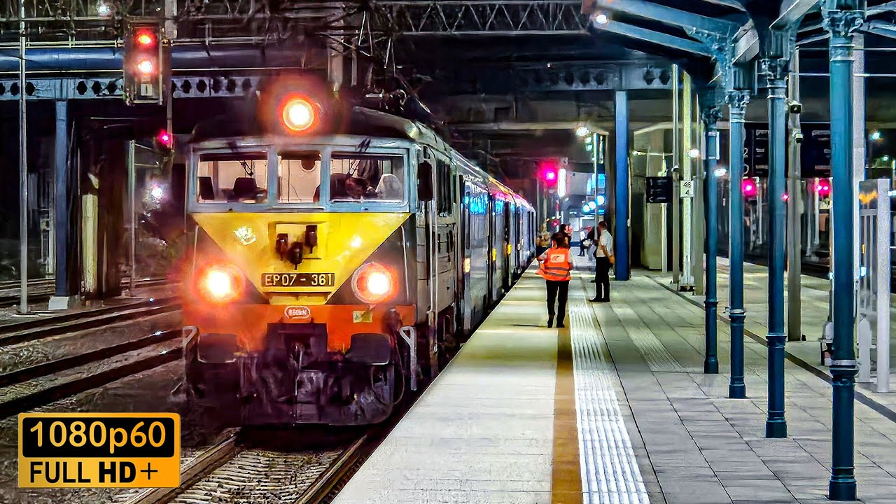 Czechowice-Dziedzice NOCĄ - Regiojet 130km/h, EP07 Trapez..