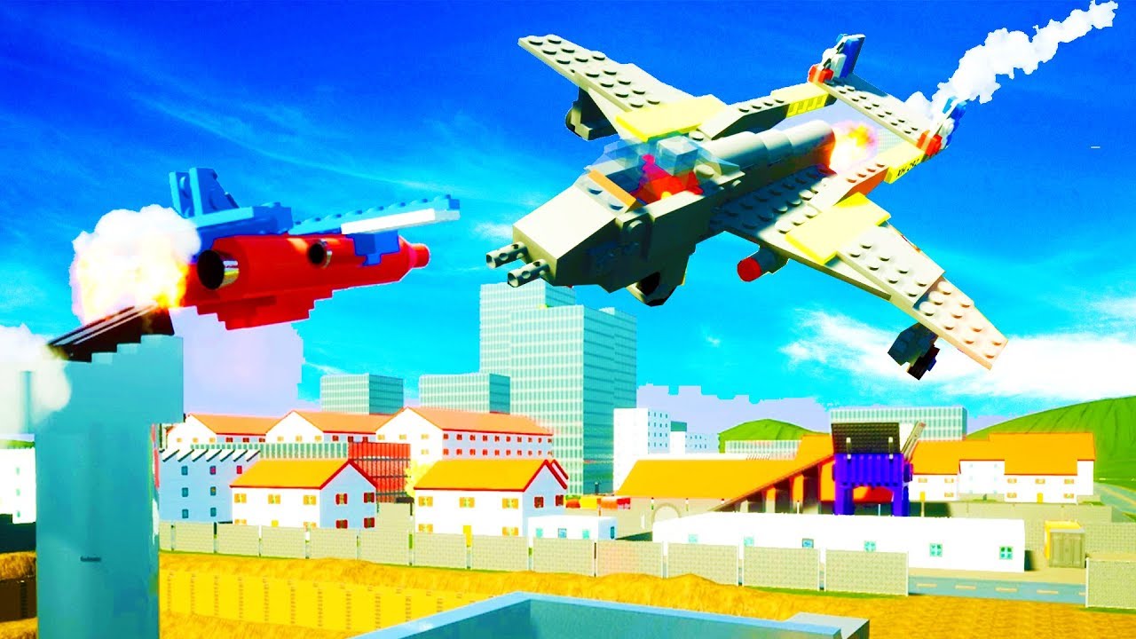 GUIDED NUCLEAR MISSILE DESTROYS PLANE IN BRICKSVILLE - Brick Rigs Multiplayer Gameplay w/Neilogical