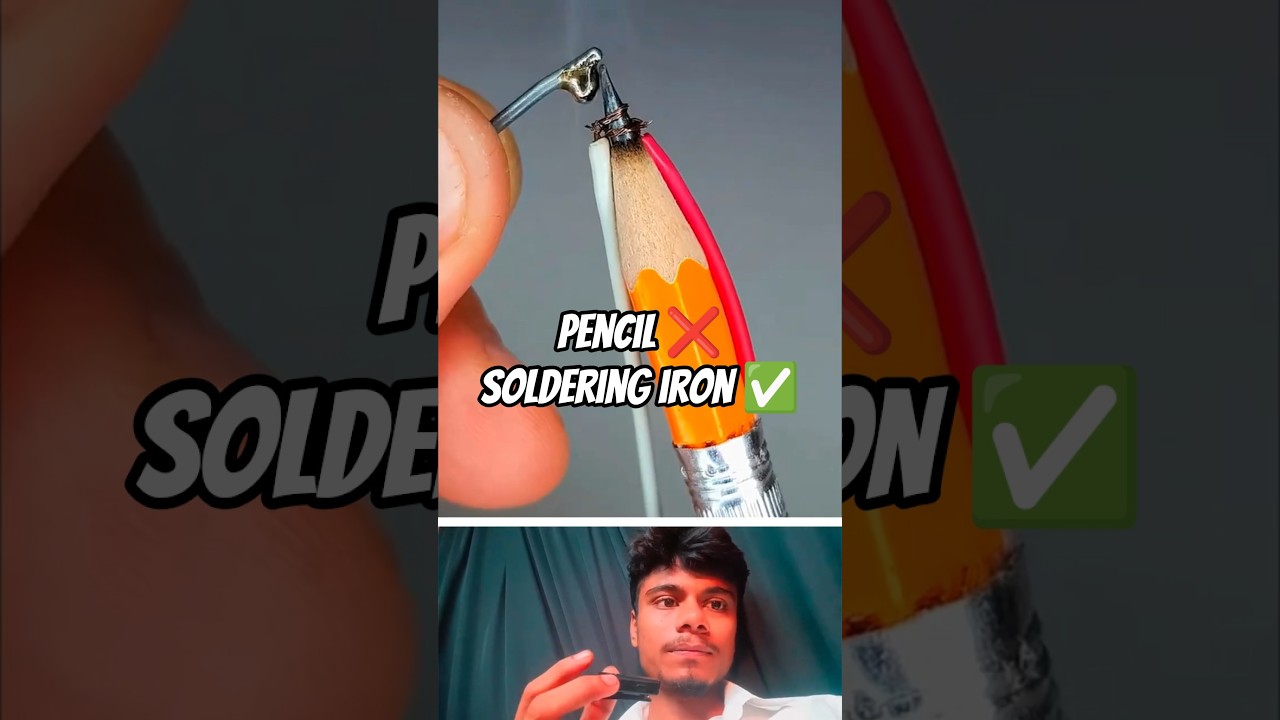 Pencil &rarr; Soldering Iron! 😍 | Crazy DIY Experiment.   #PencilHack #ScienceShorts #IndianJugaad