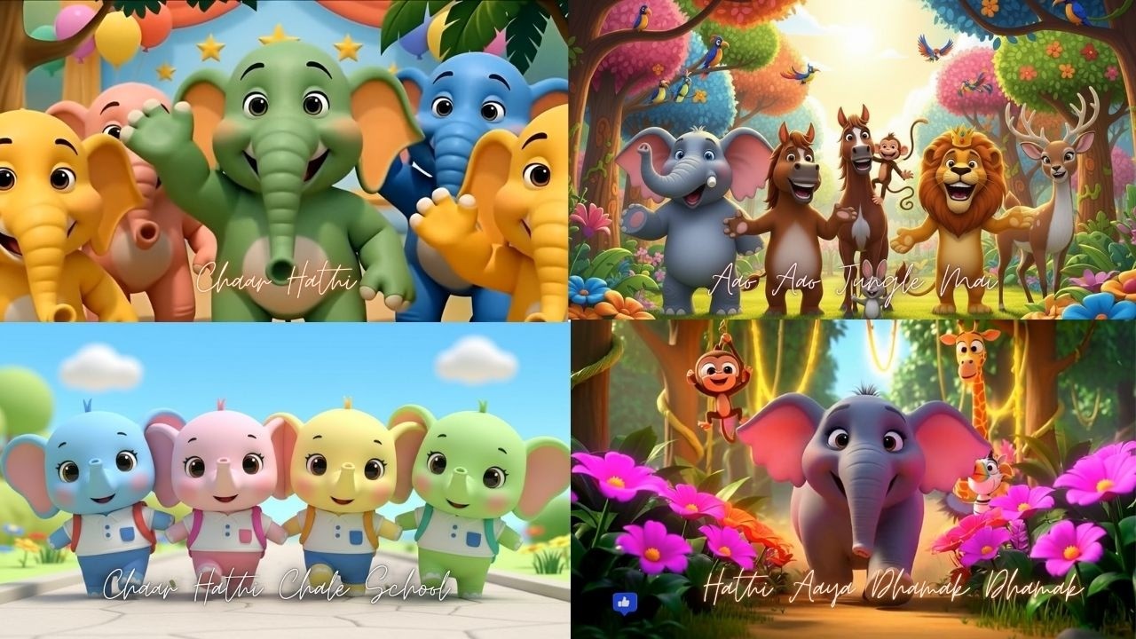 Jungle Rhymes Compilation 🐘🌴 | Hathi Kids Hindi Rhymes