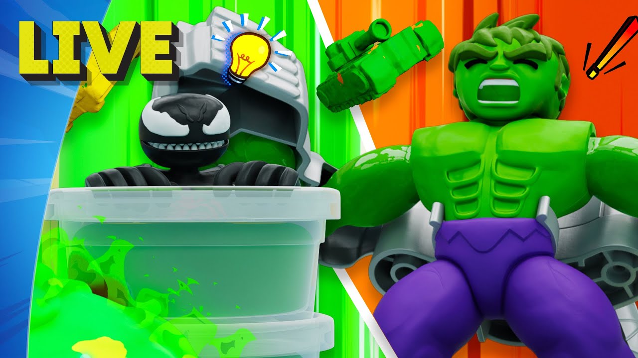 🔴 LIVE Marvel & Star Wars | Play-Doh Minisodes! 💥 Spider-Man, Mandalorian & More! ⚡️ Kids Videos