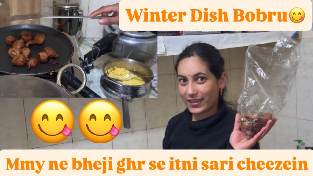 Mmy ne ghar se bheji itni sari cheezein😋|| Winter Dish Bobru😋|| Ronie & Champ ||TheMoonlight_vlogs||