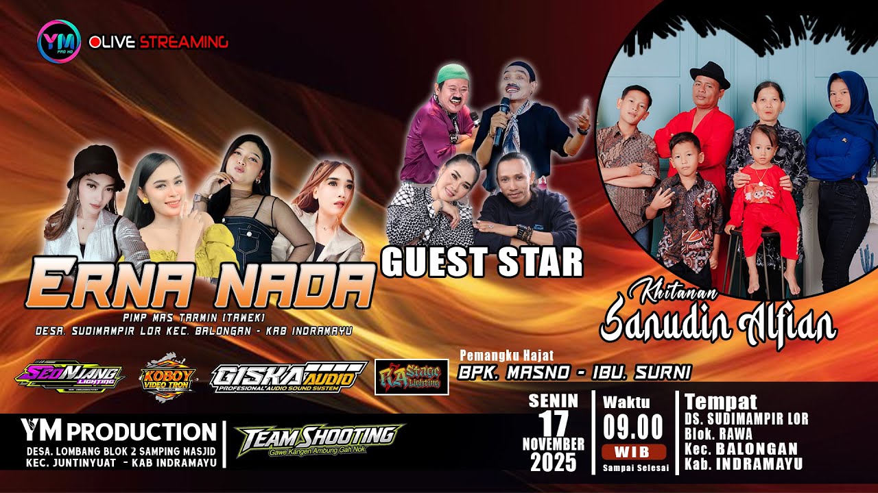 🔴LIVE ERNA NADA | KHITANAN SANUDIN ALFIAN BPK.MASNO - IBU.SURNI |17 NOV 2025 DS SUDIMAMPIR -IM SIANG