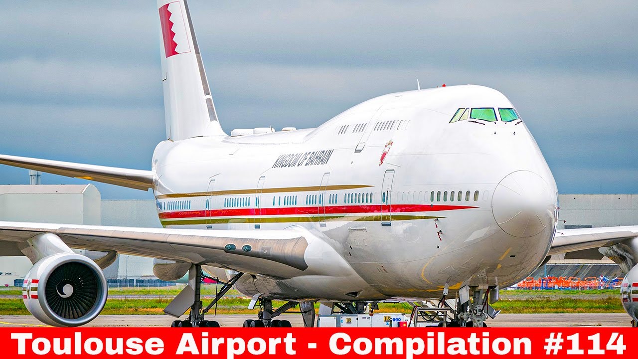 TOULOUSE Blagnac Airport, Plane Spotting Compilation, with Bahrain Royal Flight visit  #114  (2024)
