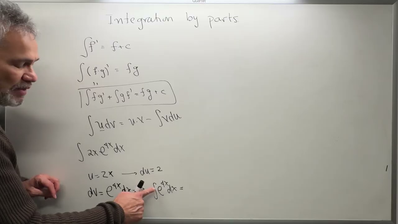 Integration by parts: integrating 2 x e^(4x)