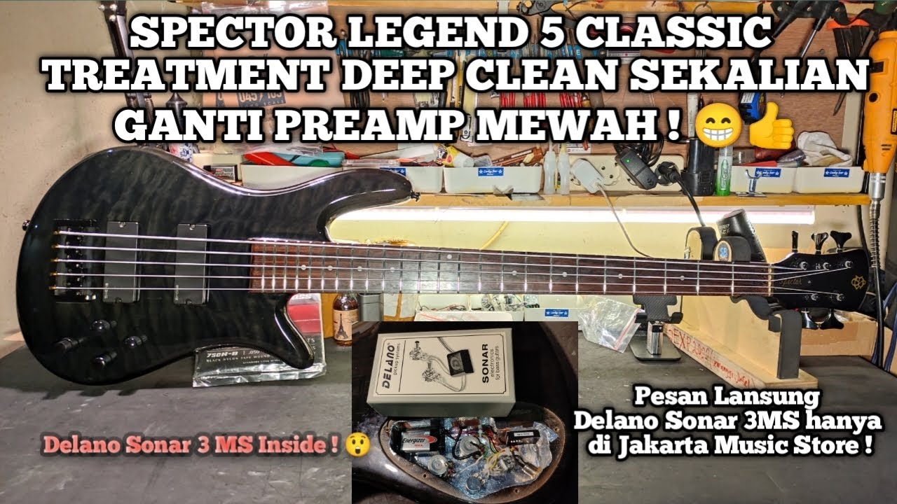 Proses Deep Clean Spector Legend 5 Classic + Instal Preamp Delano Sonar 3MS !