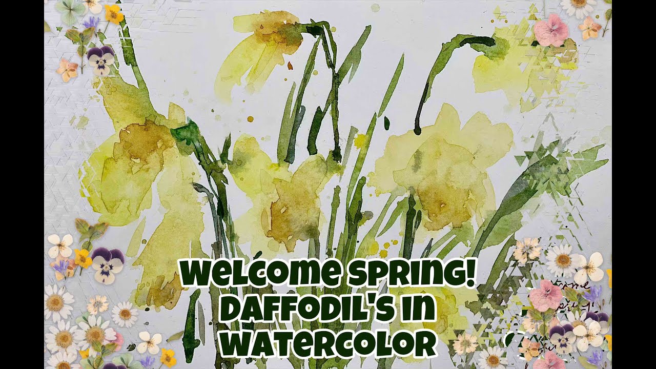 Loose watercolor Daffodils painting. Welcome spring!